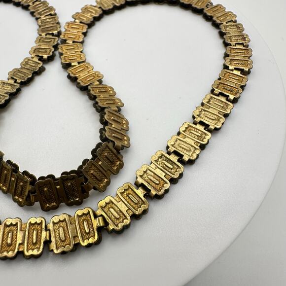 Antique Victorian Edwardian gold filled textured book chain 17.5" necklace - Picture 9 of 9